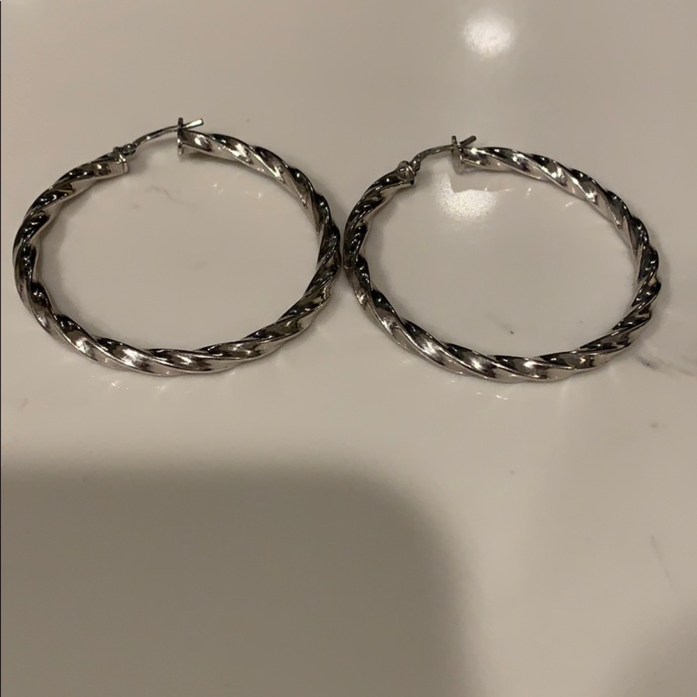 Platinum covered hoop earrings